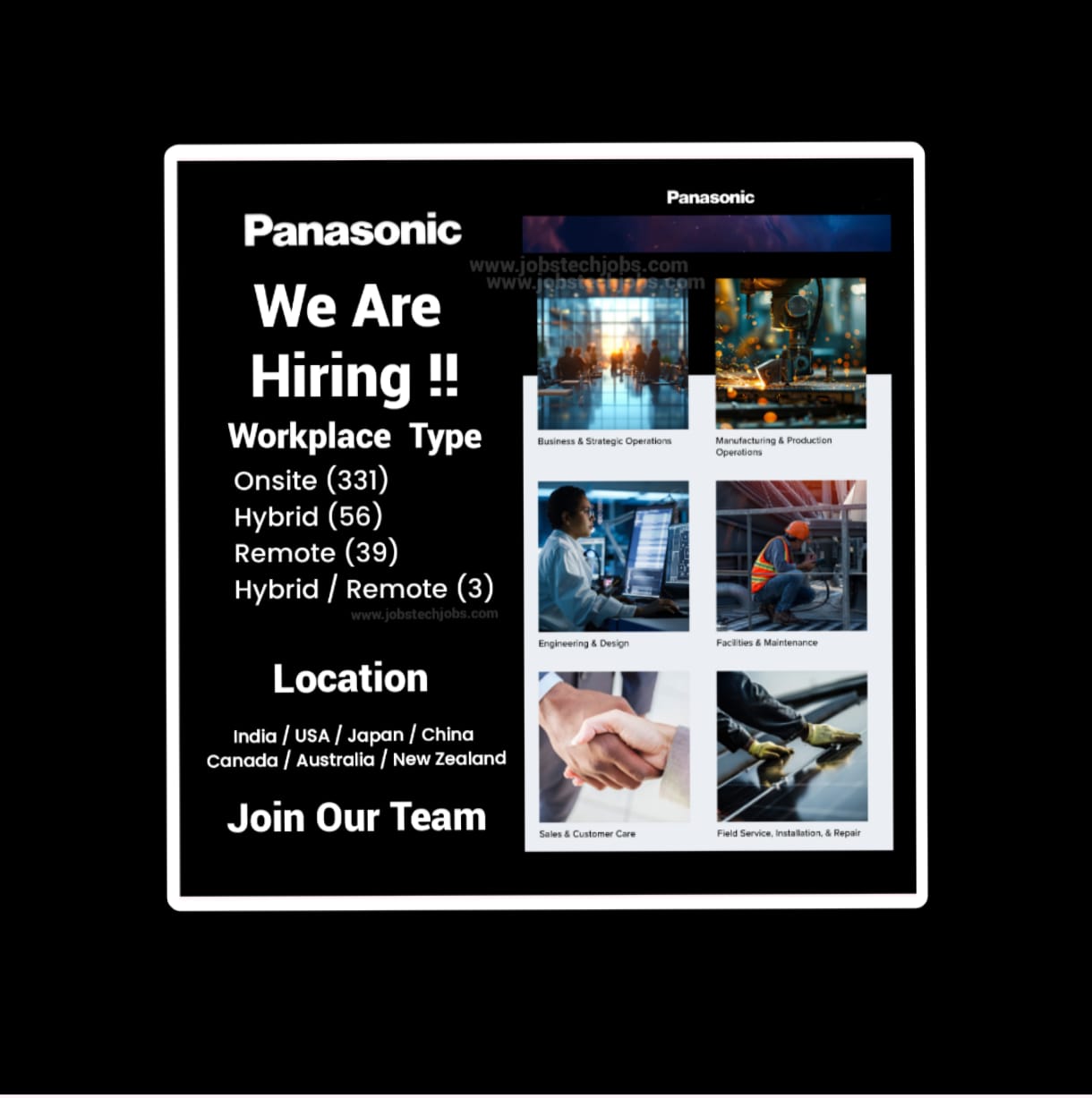 Panasonic Group Job Openings in India, US, Japan, China, Canada