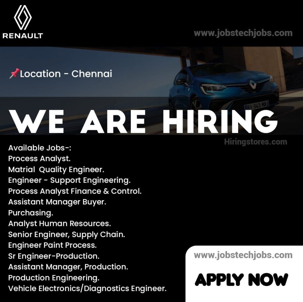 Renault Jobs in Chennai / Renault Careers In India