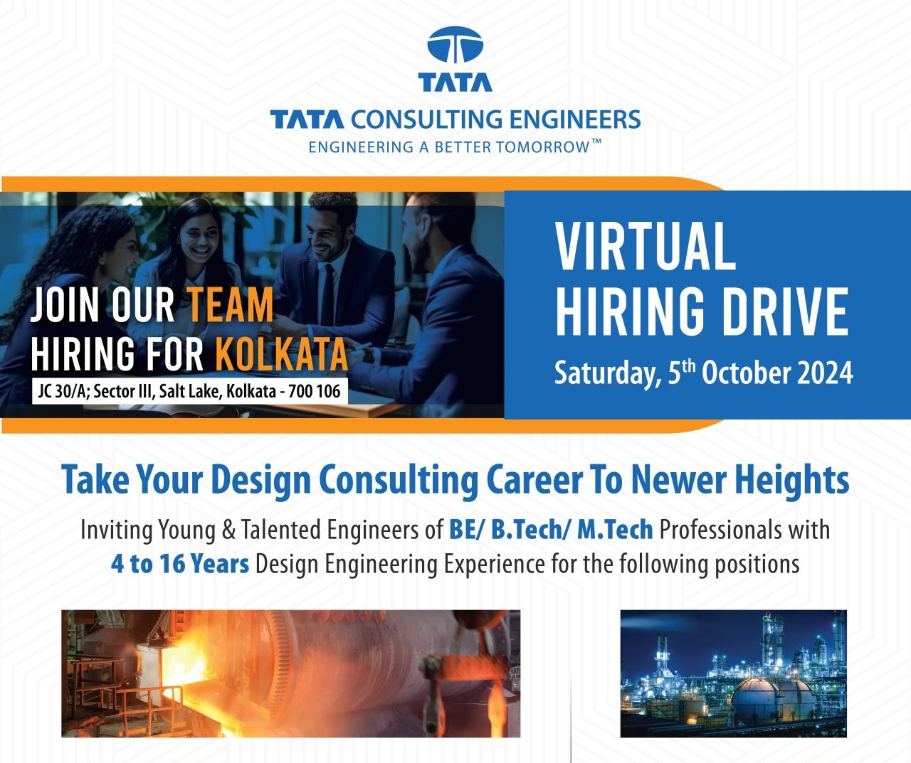 Walk-in Drive from Tata Consulting Engineers Limited