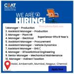 Tyre Industry Jobs for Engineers | CEAT Tyres Job Vacancy 2024