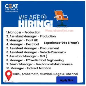 Tyre Industry Jobs for Engineers | CEAT Tyres Job Vacancy 2024