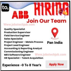 ABB Job Opportunity 2024 Online Form for Various Posts