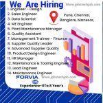 manufacturing company job vacancy/ Faurecia Job In India-2024