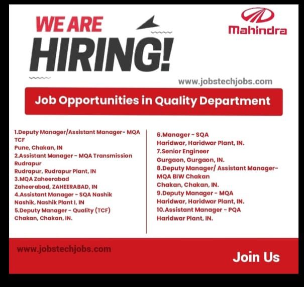 Mahindra & Mahindra Ltd Job Opening 2024