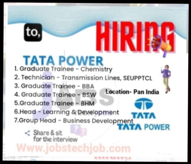 Job for Freshers in Tata Group: Freshers Job Alert!