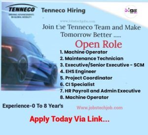 manufacturing company Tenneco job vacancy - 2024