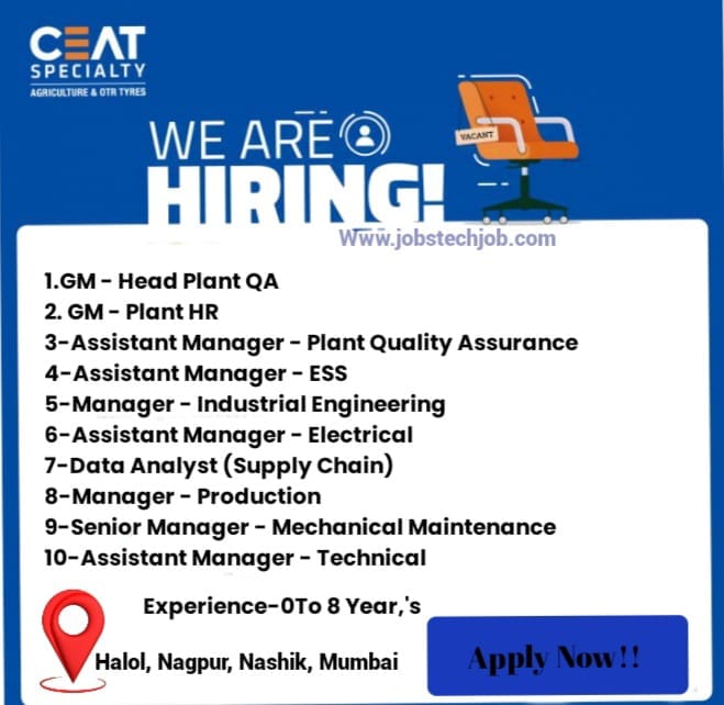 CEAT Tyres Job Opportunities-2024