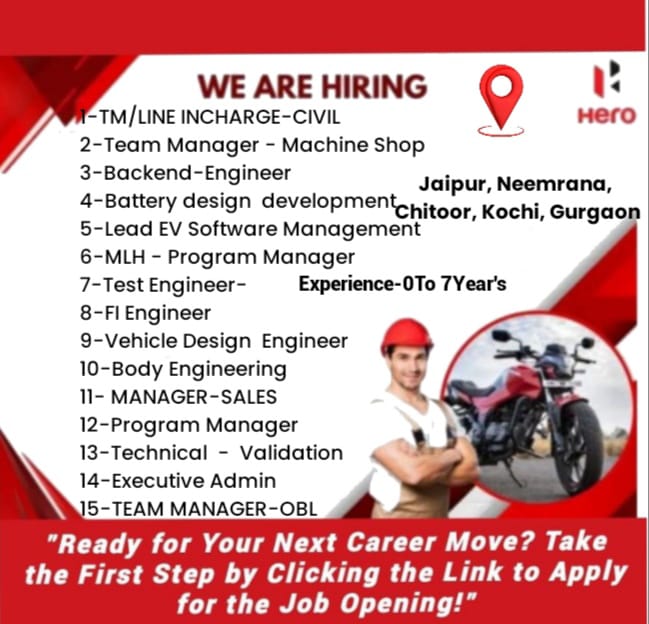 Hero Motocorp Job Opportunity 2024