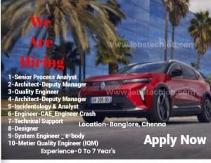 Current Openings at Renault Group in India : 2024