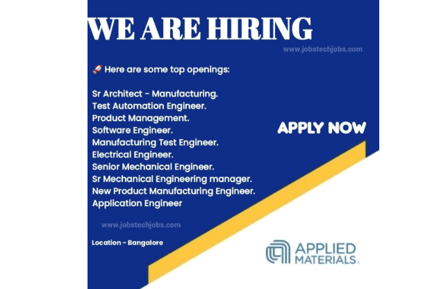 Top 10 New Jobs at applied materials in Bangalore