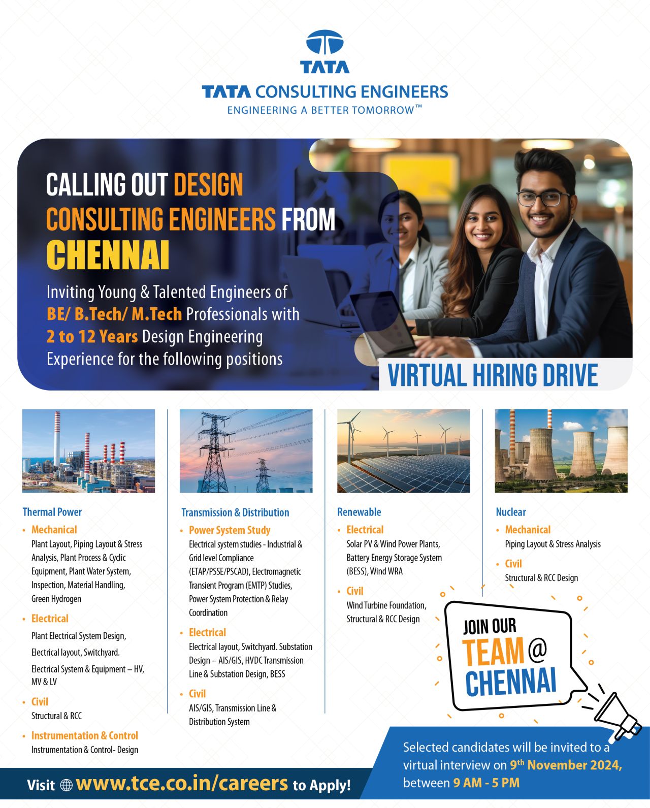 TCE Mega Virtual Recruitment Drive on 9th November 2024