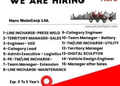 Hero Motocorp Job Opportunity 2024