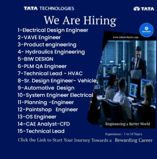 Tata Technologies Top 15 Job Vacancy-2024