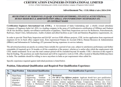 Latest Government Job at CEIL - 2024