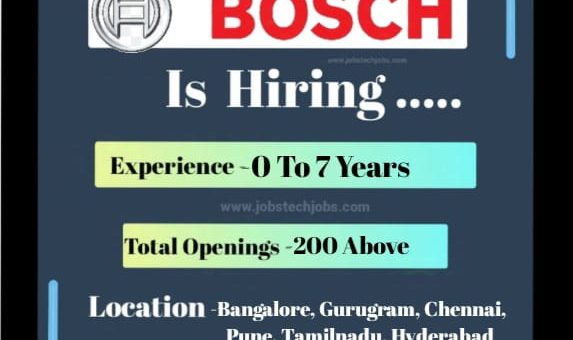 Latest Top 20 Job Opportunities at BOSCH - 2024-25