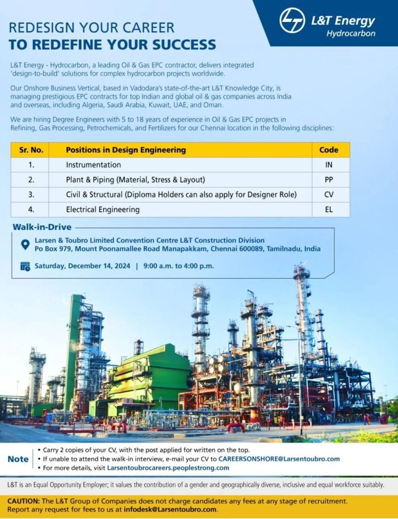 L&T Energy Latest Walk-in Drive -2024