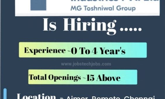 Toshniwal Industries Latest Top 15 Jobs 2024-25