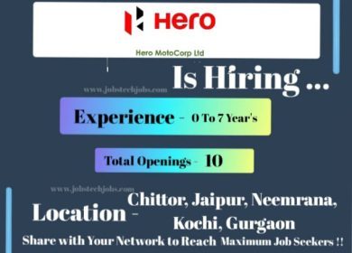 Latest Top 10 Job Vacancy in Hero MotoCorp - 2025