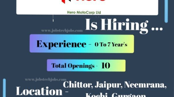 Latest Top 10 Job Vacancy in Hero MotoCorp - 2025