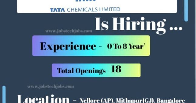 Tata Chemical Latest Job Opportunities - 2025