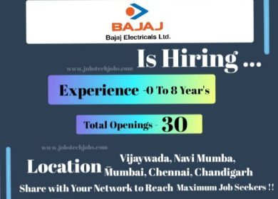 Latest Job Opportunities at Bajaj Electricals Feb-2025