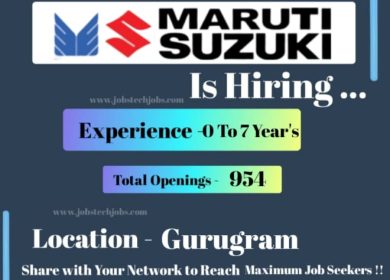 MARUTI SUZUKI Exiciting Job Opening at Gurugram