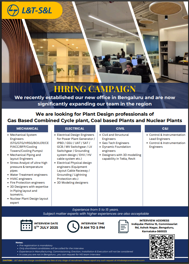 Walk in Drive For L&T Campaign at Bengaluru