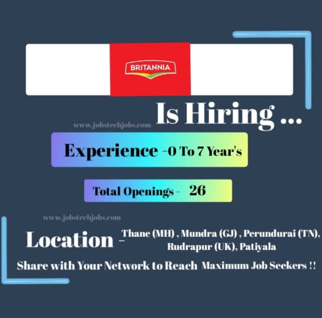Britannia Industries Top 10 Exciting Job Opporchunities