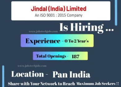 Walk in Drive For Jindal (India) Limited