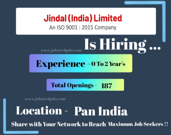 Walk in Drive For Jindal (India) Limited