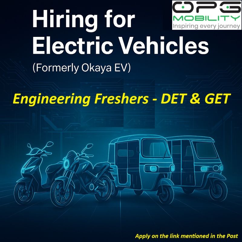okaya Electric Vehicle fresher  Job Opporchunities