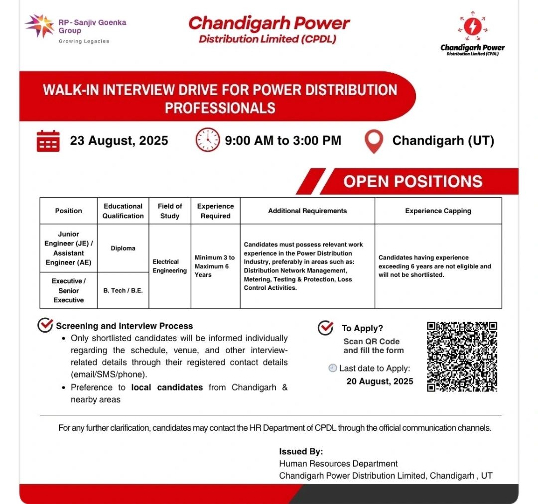 Walk in Drive Job Opening at CPDL